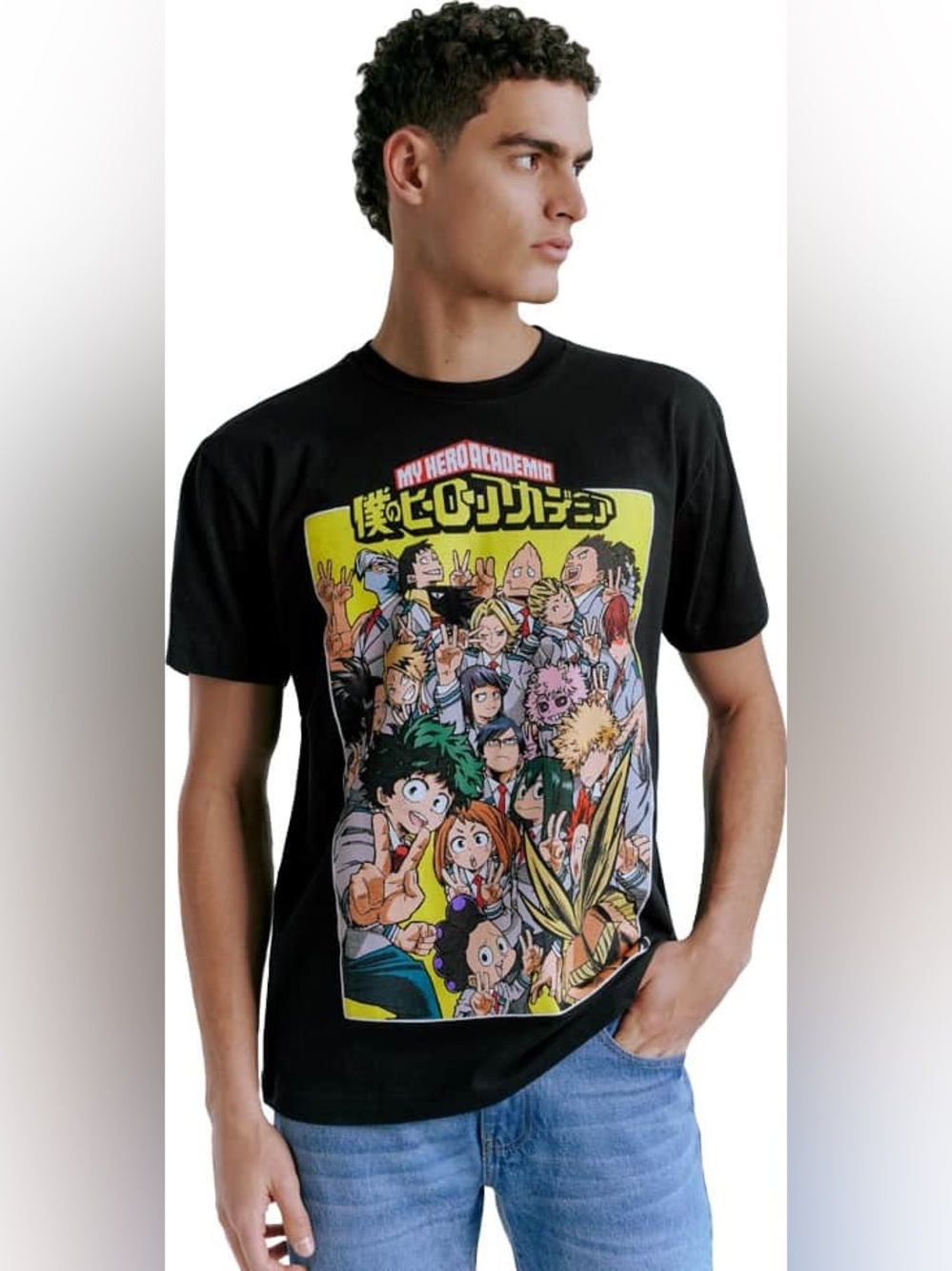 Funimation Men's T-Shirt My Hero Academia Black Size L